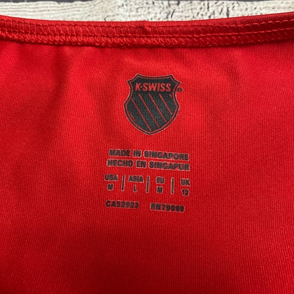 K-Swiss Iron Man Tank Top Women medium Red Athletic Sleeveless Activewear. - Picture 2 of 3